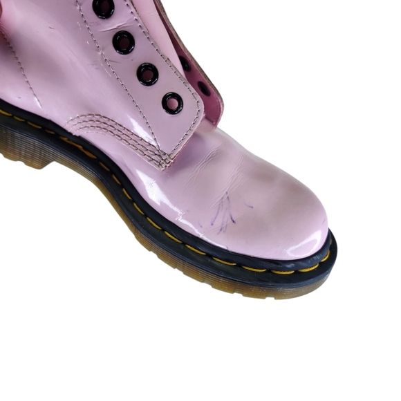 Dr. Martens 1460 Patent Leather Boots in Pale Pink - Picture 8 of 11